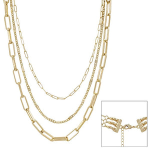 Three Layered Necklace || Gold