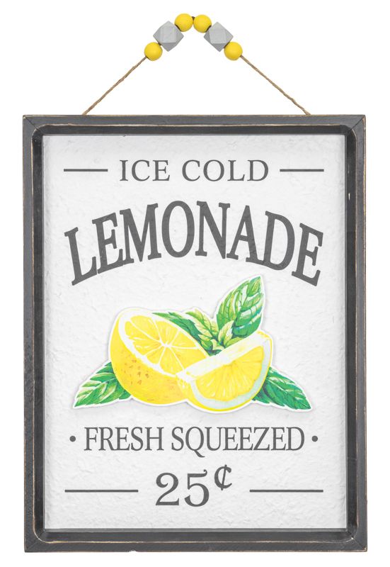 Ice Cold Lemonade Wooden Sign