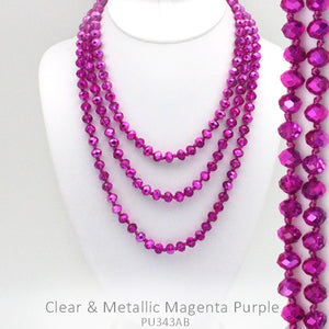 60" Bead Necklace || METALLIC MAGENTA PURPLE Online