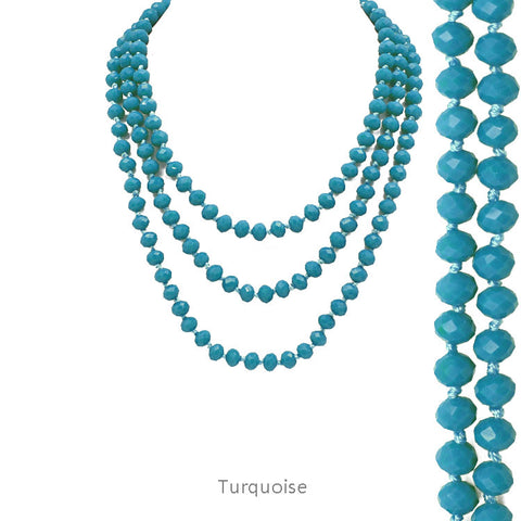 60" Bead Necklace || BLUE TURQUOISE Online