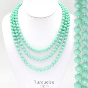 60" Bead Necklace || Mint Turquoise