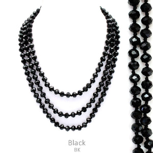 60" Bead Necklace || BLACK Online