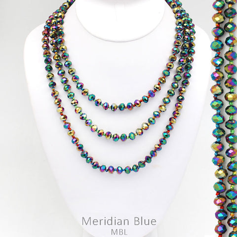 60" Bead Necklace || MERIDIAN BLUE METALLIC Online