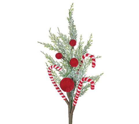 21" Floral Pick with Candy Canes