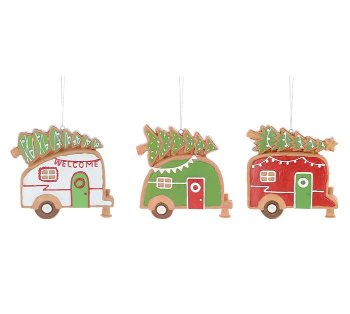 Gingerbread Cookie Camper Ornaments