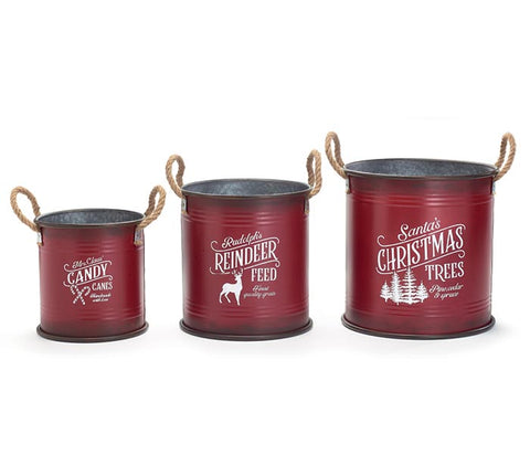 Christmas Tin Planters