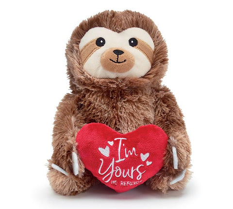 Plush Brown Sloth with Red Heart
