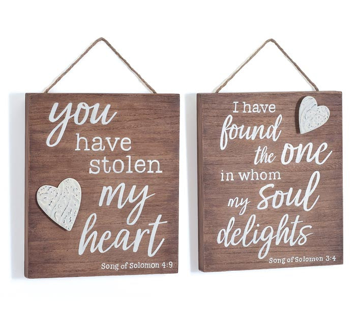 Embossed Heart Wall Sign with Verse