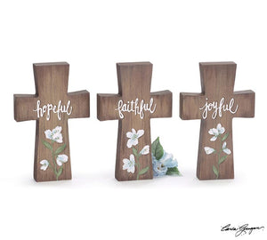 Wooden Cross || Faithful Joyful Hopeful