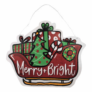 Christmas Sleigh / Thankful Card Reversible Burlee