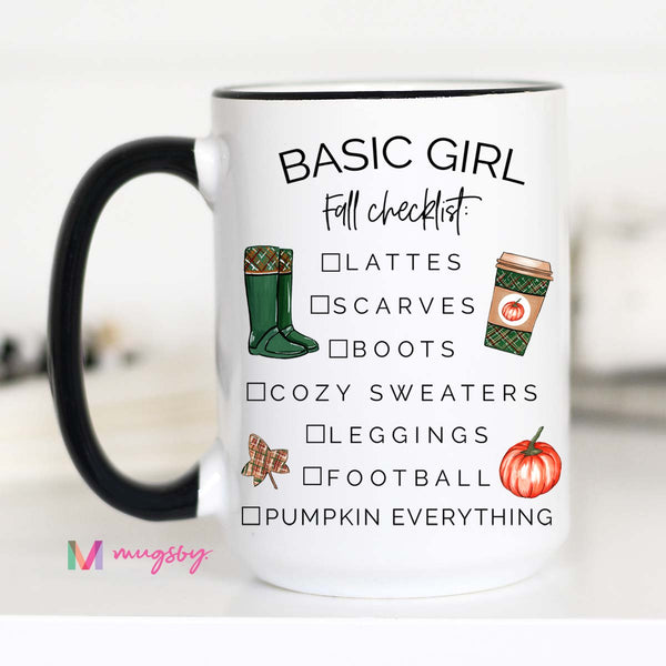 Basic Girl Fall Checklist Mug