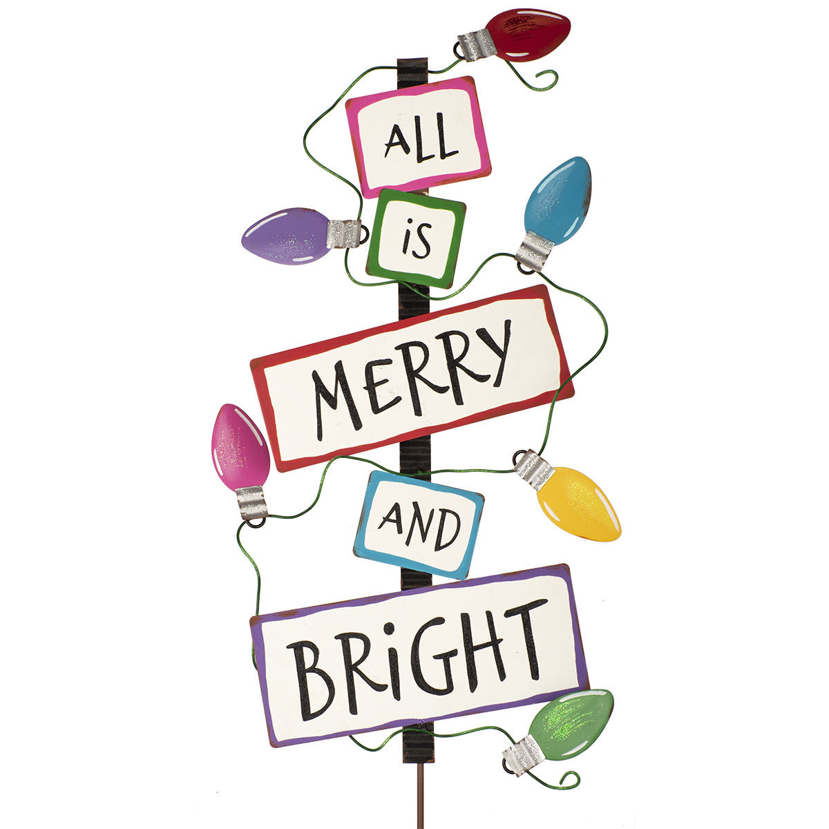 "All is Merry & Bright" Bulb Sign /  Stake