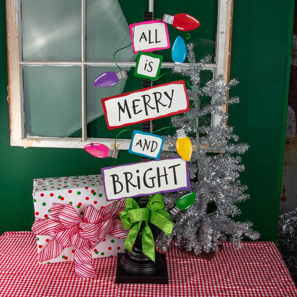 "All is Merry & Bright" Bulb Sign /  Stake