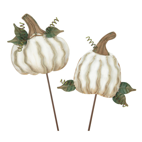 Cream Mini Pumpkin Stake