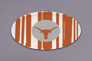 Texas || 12" Oval Orange + White Striped Platter