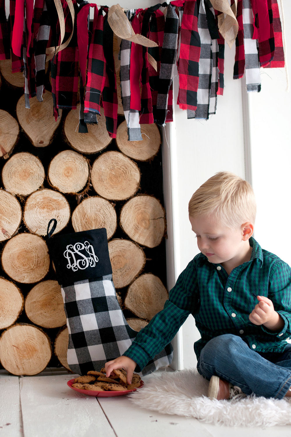 Black Buffalo Check Stocking