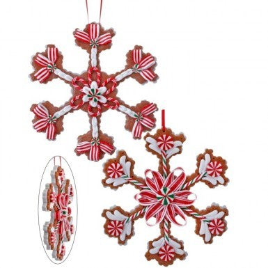 8.5" Claydough Candy Snowflake Ornament