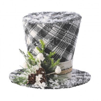 Country Check Top Hat Ornament