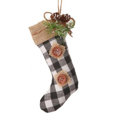 Country Check Stocking Ornament