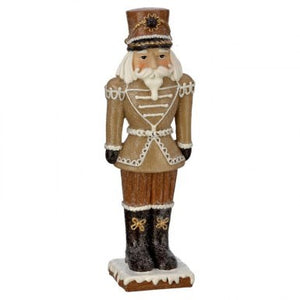 10" Resin Frosted Gingerbread Nutcracker