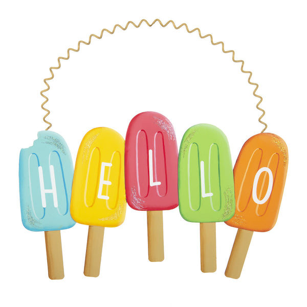 Hello Popsicle Metal Sign