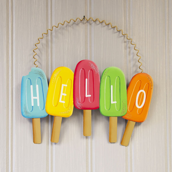 Hello Popsicle Metal Sign