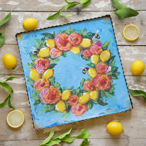 Gallery || Lemon Rose Wreath Print