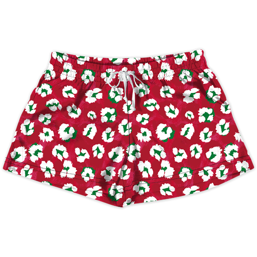 Lounge Shorts || Christmas Red Leopard