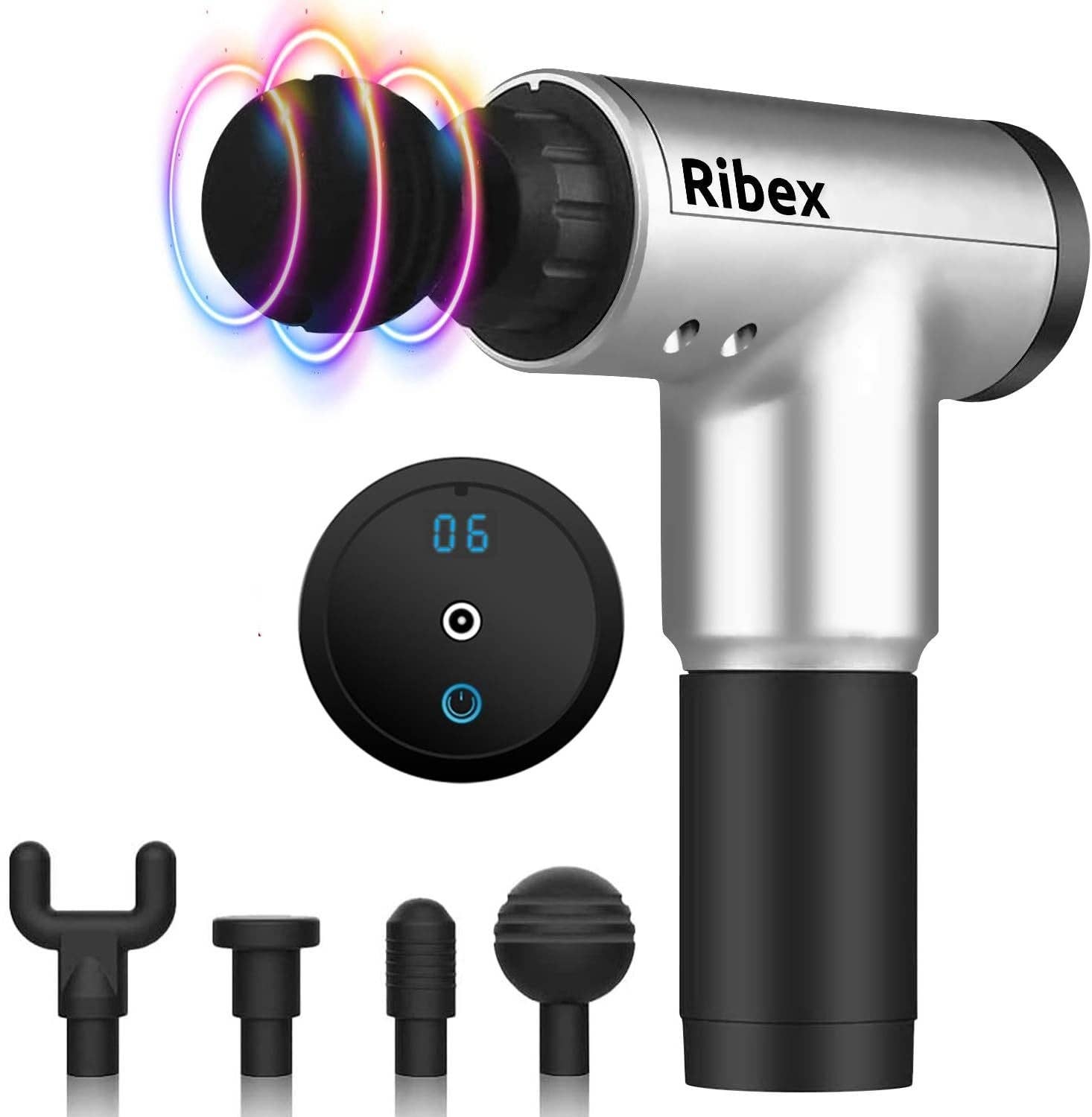 Ribex Pro Massage Gun With 4 Attachable Heads