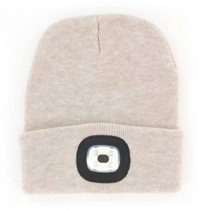 Night Scope Brightside Rechargeable LED Beanie || Oat