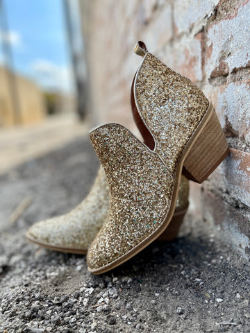 Glow Up Boot || Gold Sparkle