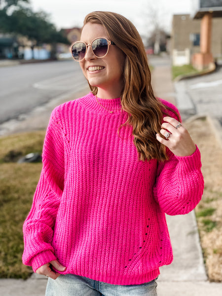 Ruth Neon Pink Knitted Sweater