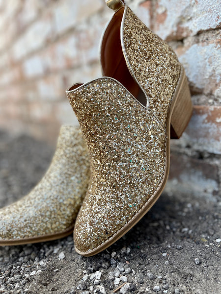 Glow Up Boot || Gold Sparkle