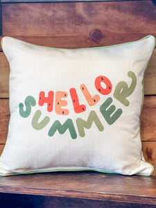Hello Summer Melon Pillow + Piping