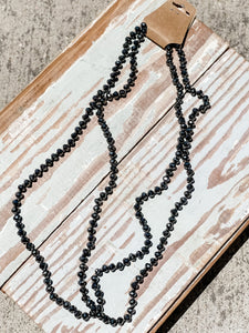 60" Bead Necklace || Graphite Shine