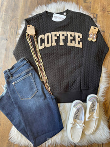 Coffee Black Knit Pullover