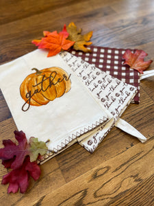 Gather Pumpkin + Fall Tones Tea Towel Set