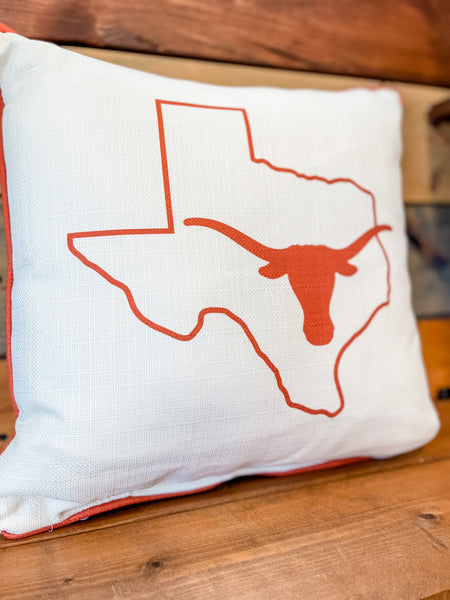 Texas Longhorns Outline Pillow + Piping