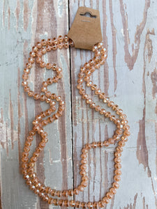 60" Bead Necklace || Champagne Shimmer