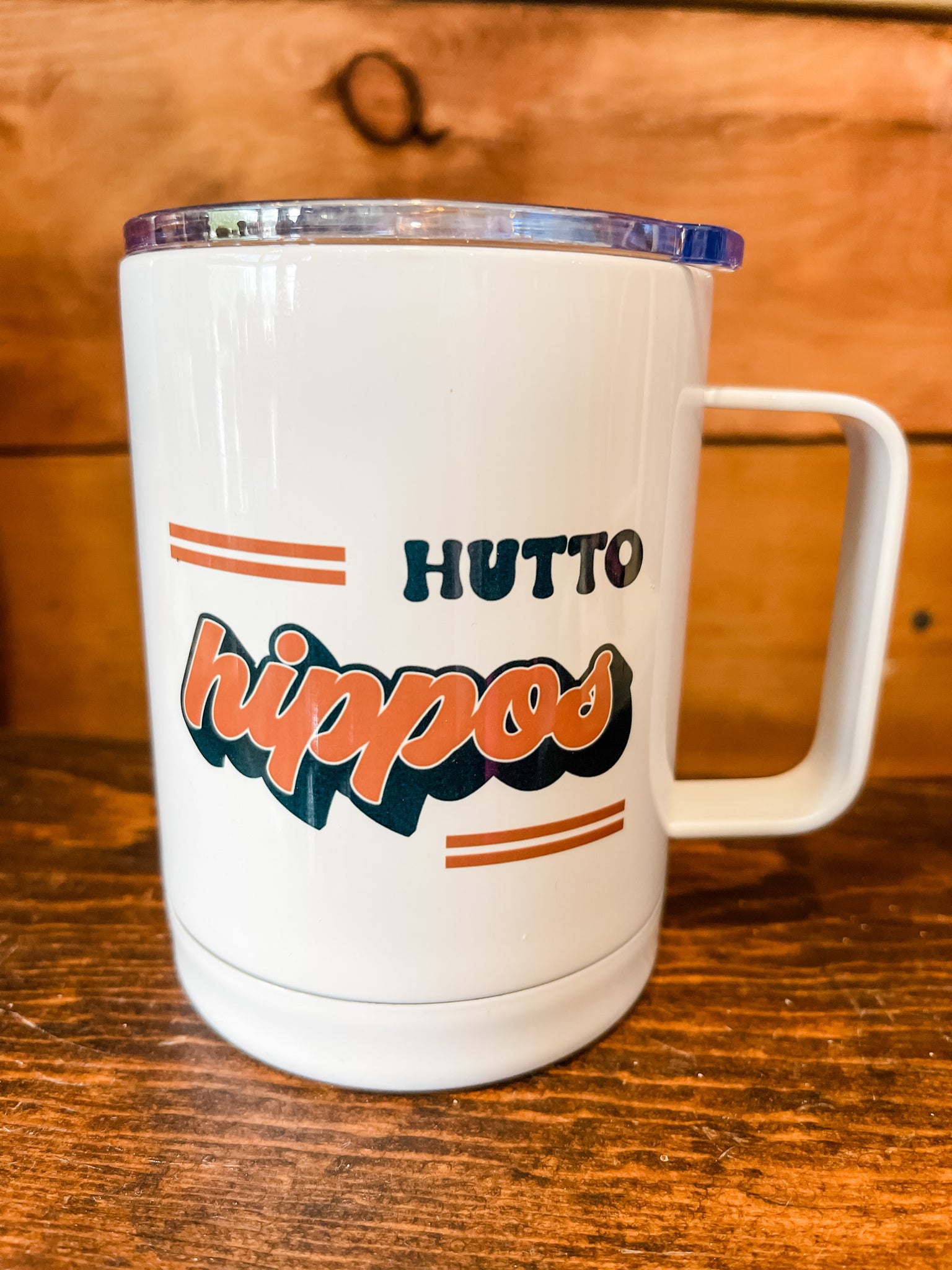 Retro Design School Spirit Travel Mug with Handle  || Hutto