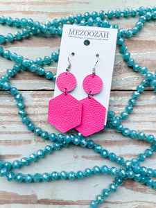 Hot Pink Stacked Earrings