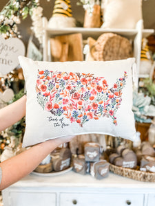 Floral USA Pillow