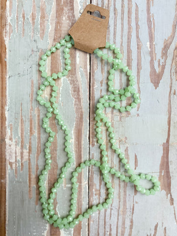 60" Bead Necklace || Matte Green