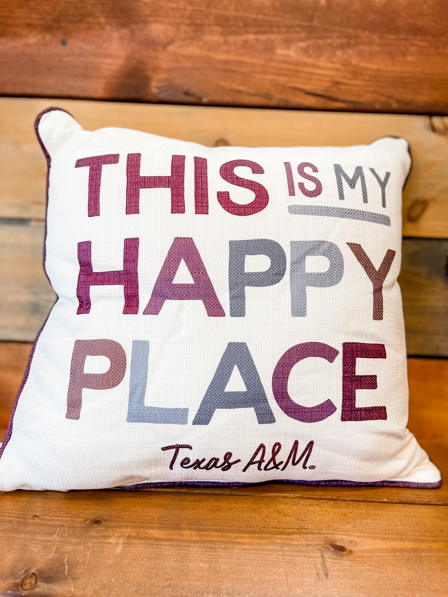 This Is My Happy Place Pillow + Piping || Texas A&M