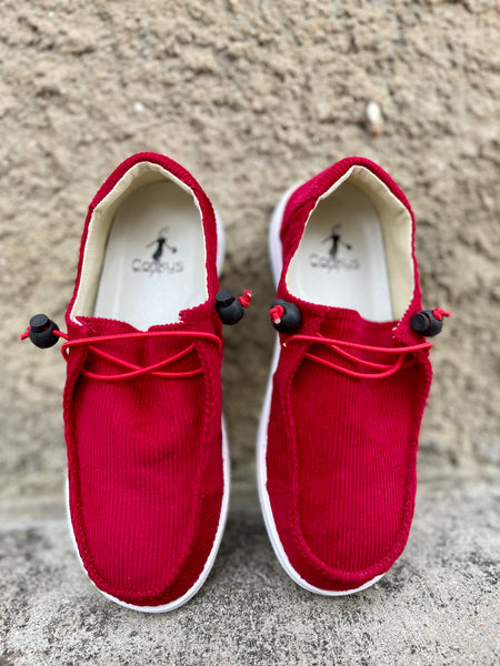 Kayak Shoe || Red Corduroy