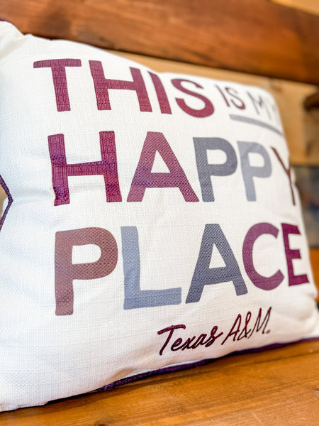 This Is My Happy Place Pillow + Piping || Texas A&M