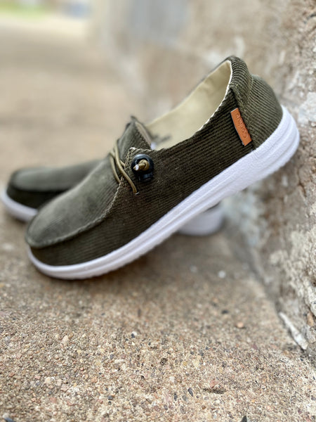 Kayak Shoe || Olive Corduroy