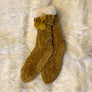 Simply Chenille Socks || Mustard