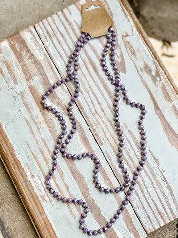 60" Bead Necklaces || Lavendar Purple