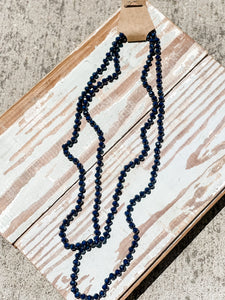 60" Bead Necklace || Navy